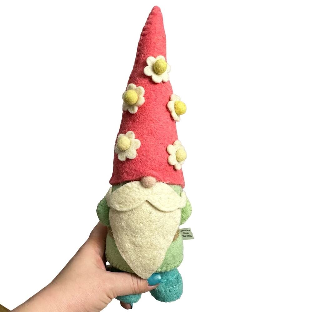 Felt Spring Easter Gnome Flower Daisy Pastel Statue Figure Decor Decoration